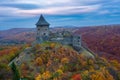 Splendid aerial view of the famous Castle of Somosko